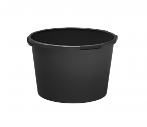Apaļš plastmasas konteiners, melns
