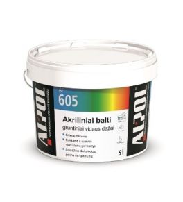 Balti akriliniai - gruntiniai dažai luboms ir sienoms ALPOL AF 605 5L - 10L