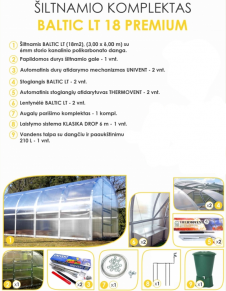 Šiltnamio komplektas KLASIKA BALTIC LT 18 PREMIUM