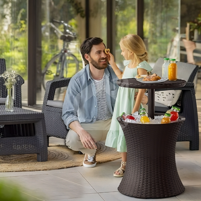 Staliukas-šaltkrepšis COOL BAR RATTAN