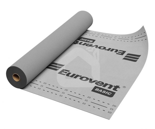 Difuzinė plėvelė Eurovent BASIC 100 gr./m², 1,5 m. x 50 m. = 75 m²