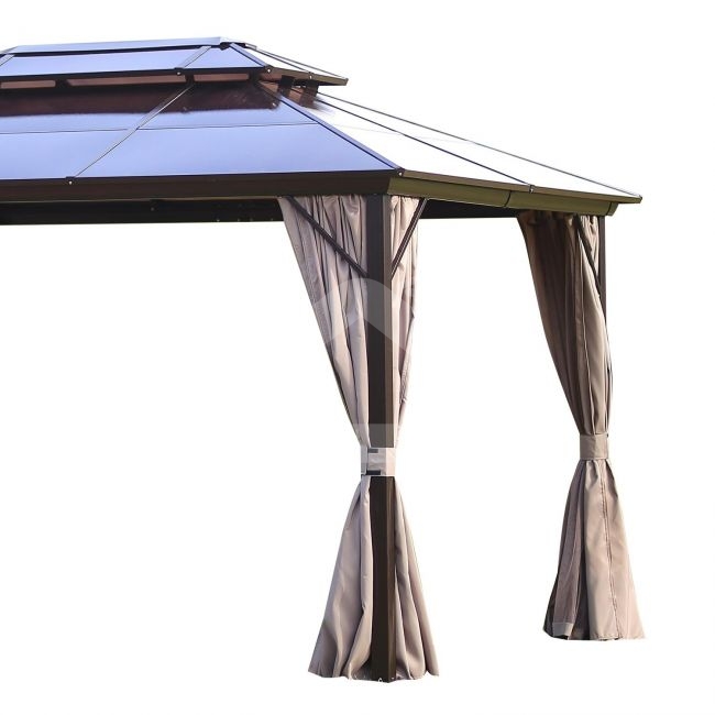 Pavėsinė SUNSET 3x4xH2/2,7 m, rudos/taupe spalvos