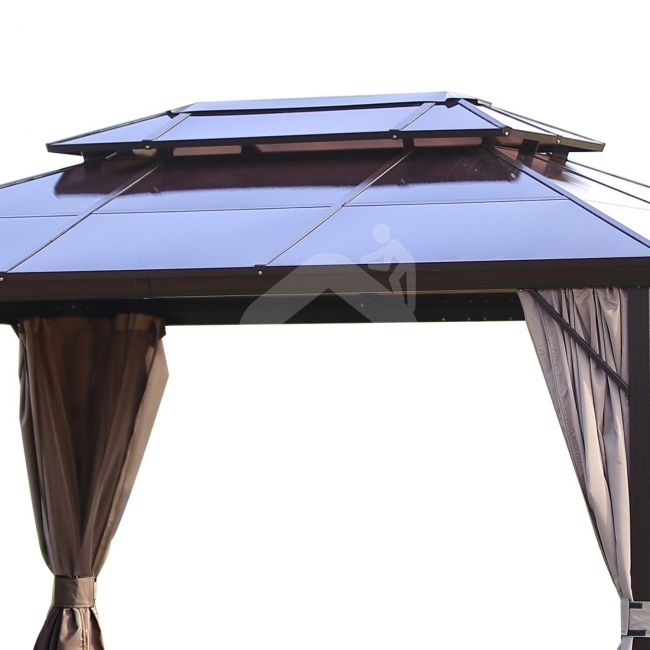 Pavėsinė SUNSET 3x4xH2/2,7 m, rudos/taupe spalvos