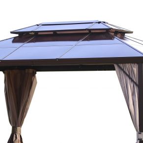 Pavėsinė SUNSET 3x4xH2/2,7 m, rudos/taupe spalvos