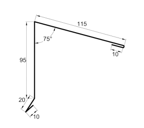 PĒC PASŪTĪJUMA! Vienslīpju jumta kore 95x115 mm, 75°, dažādas krāsas un pārklājumi