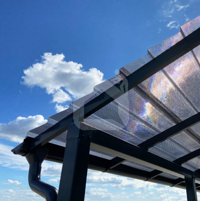 MK PC DIAMOND TILE EFFECT čerpinė polikarbonato danga, 15°, bronzinė