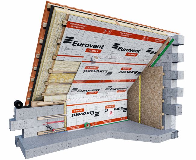Garo izoliacinė plėvelė Eurovent CLIMA X 115 gr/m², 1,5 m x 50 m = 75 m²