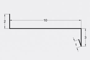 Palangė 10x3 cm, dažyta matinė