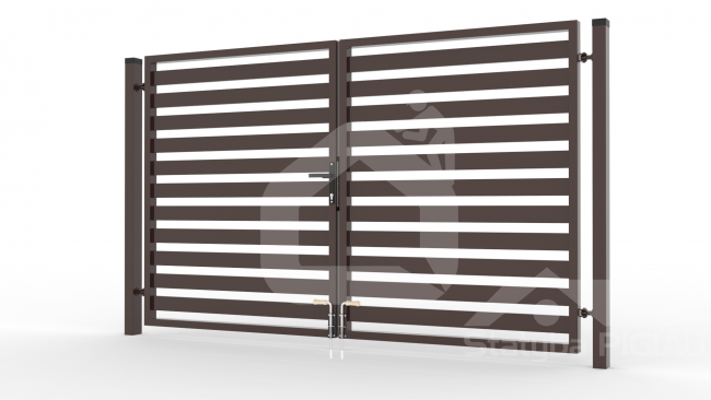 Varstomi vartai, polisado 80x20 užpildu, 1200x4000 mm