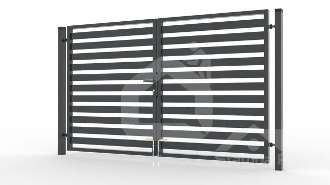 Varstomi vartai, polisado 80x20 užpildu, 1500x4000 mm