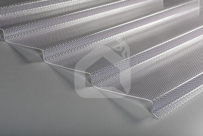 MK PC DIAMOND TILE EFFECT čerpinė polikarbonato danga, 9°, skaidri, 2, 3 m