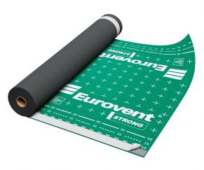 Difuzinė plėvelė Eurovent STRONG 160 gr./m², SK2 (lipnūs kraštai), 1,5 m. x 50 m. = 75 m²
