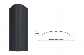 Tvoralentė DIJA+, 0,45 mm, 2xRAL7016, matinis poliesteris