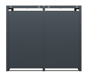 Dvivietė šiukšlių konteinerio pastogė MIKKO, pilka / medžio imitacija