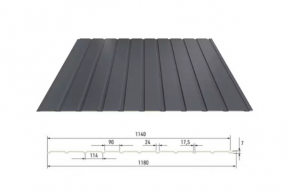 Trapecinis profilis E-7 RAL7016, 0,40 mm, Matt