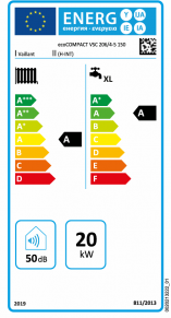 Dujinis kondensacinis katilas Vaillant ecoCOMPACT VSC 206/4-5 su 150 l boileriu, 20 kW