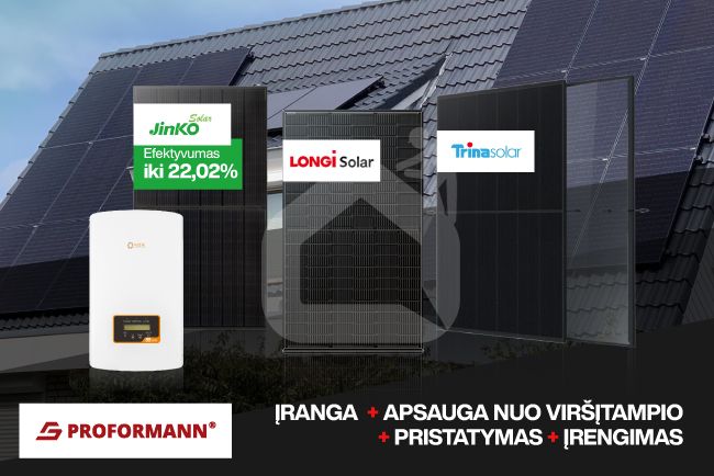 Saulės elektrinės 5kW komplektas su montavimu, trifazis