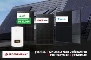 Saulės elektrinės 20kW komplektas su montavimu, trifazis