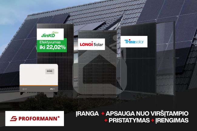 Saulės elektrinės 25kW komplektas su montavimu, trifazis