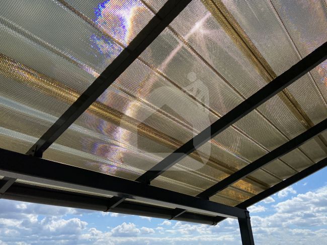 MK PC DIAMOND TILE EFFECT čerpinė polikarbonato danga, 9°, bronzinė, 4, 6 m
