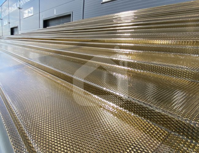 MK PC DIAMOND TILE EFFECT čerpinė polikarbonato danga, 9°, bronzinė, 4, 6 m