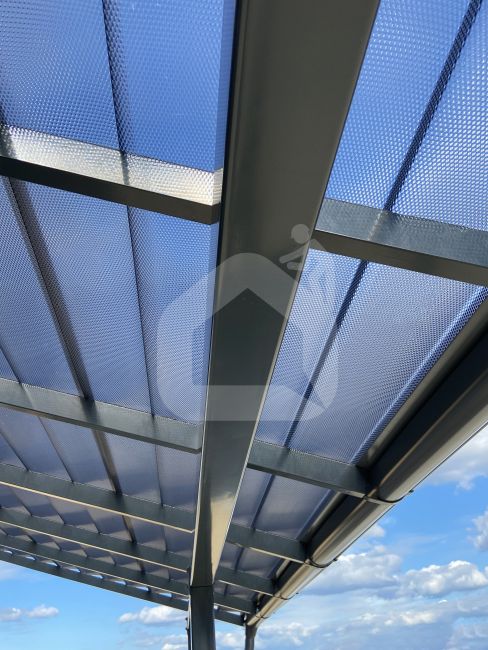 MK PC DIAMOND TILE EFFECT čerpinė polikarbonato danga, 9°, pilka, 4, 6 m
