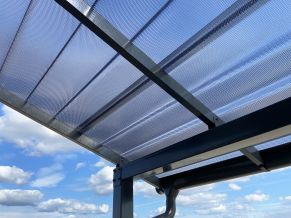 MK PC DIAMOND TILE EFFECT čerpinė polikarbonato danga, 9°, pilka, 4, 6 m