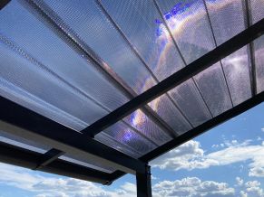 MK PC DIAMOND TILE EFFECT čerpinė polikarbonato danga, 9°, pilka, 4, 6 m