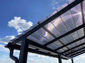 MK PC DIAMOND TILE EFFECT čerpinė polikarbonato danga, 9°, pilka, 4, 6 m