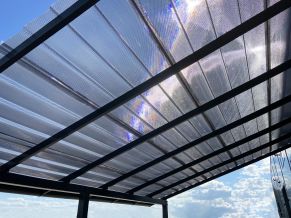 MK PC DIAMOND TILE EFFECT čerpinė polikarbonato danga, 9°, pilka, 4, 6 m