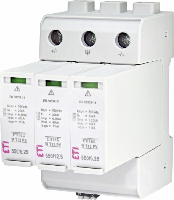 DC viršįtampių ribotuvas, 1100V, B+C tipas, 40kA, ETI