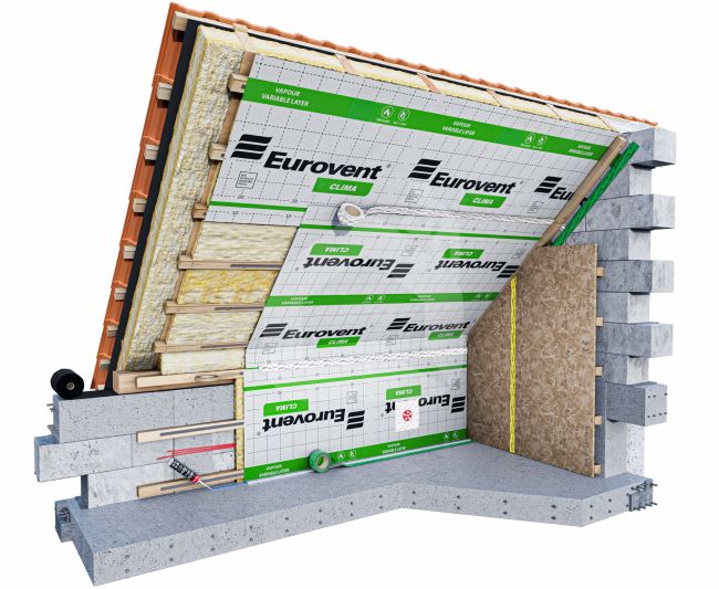 Tvaika izolācijas plēve Eurovent CLIMA 85 g/m², 1,5 m × 50 m = 75 m²