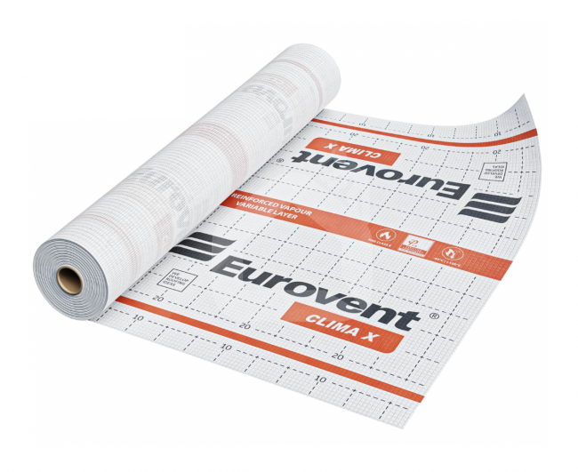Garo izoliacinė plėvelė Eurovent CLIMA X 115 gr/m², 1,5 m x 50 m = 75 m²