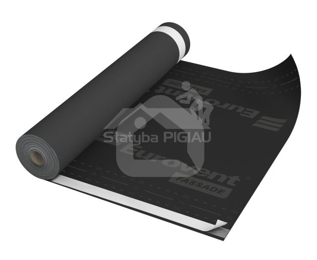 Priešvėjinė plėvelė Eurovent FASSADE 210 gr./m², 1,5 m. x 50 m. = 75 m²