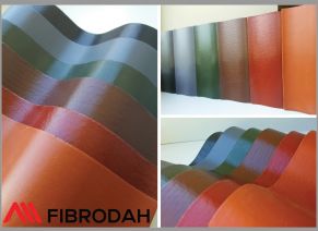 Fibrodah banguoti lakštai, 8 bangų, rudi, 585x1130x5,8 mm