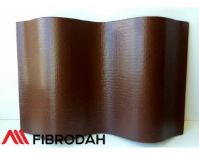Fibrodah banguoti lakštai, 8 bangų, rudi, 1000x1130x5,8 mm