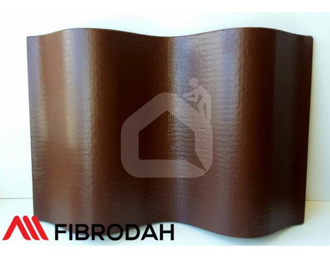 Fibrodah banguoti lakštai, 8 bangų, rudi, 1750x1130x5,8 mm
