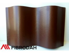 Fibrodah banguoti lakštai, 8 bangų, rudi, 585x1130x5,8 mm
