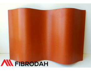 Fibrodah banguoti lakštai, 8 bangų, terakota, 1000x1130x5,8 mm