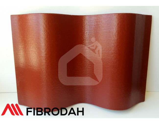 Fibrodah banguoti lakštai, 8 bangų, vyšninė, 1000x1130x5,8 mm