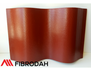 Fibrodah banguoti lakštai, 8 bangų, vyšninė, 1000x1130x5,8 mm