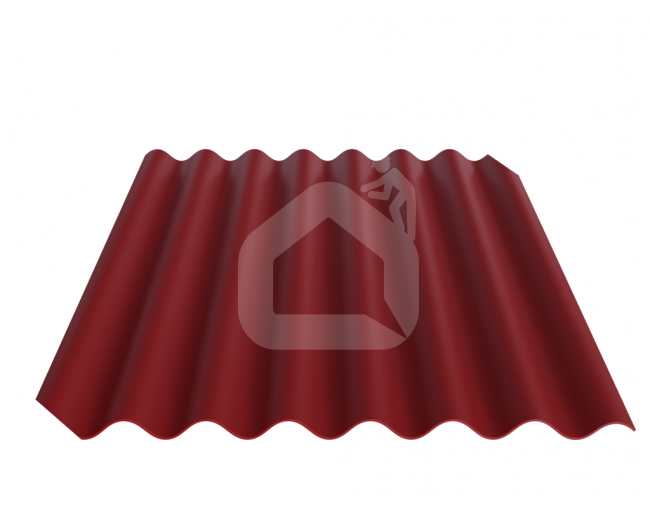 Fibrodah banguoti lakštai, 8 bangų, vyšninė, 1000x1130x5,8 mm