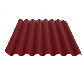 Fibrodah banguoti lakštai, 8 bangų, vyšninė, 1000x1130x5,8 mm