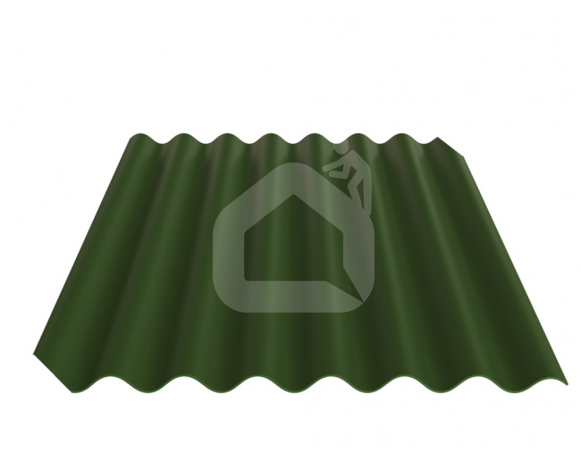 Fibrodah banguoti lakštai, 8 bangų, žali, 1000x1130x5,8 mm