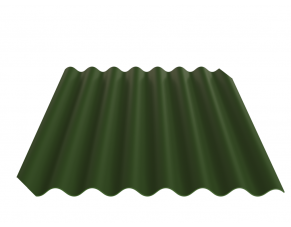 Fibrodah banguoti lakštai, 8 bangų, žali, 1000x1130x5,8 mm