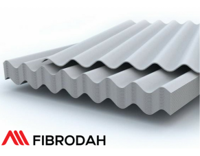 Fibrodah banguoti lakštai, 8 bangų, pilki, 1750x1130x5,8 mm