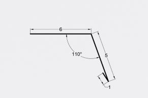 Laštakis 6x5 cm, 110°, dažytas blizgus