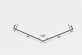 Sąlaja (įlaja) 18x18 cm, 135°, dažyta blizgi