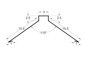 NO NOLIKTAVAS! Formēta kore 155x155 mm, 110°, dažādas krāsas un pārklājumi