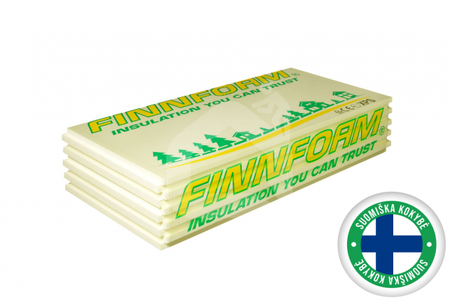 Ekstruzinis polistirolas XPS Finnfoam FI-300, nefrezuotas, 20x600x1250 mm